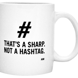 Aim 1880 Coffee Mug #That's a Sharp. Not a Hashtag